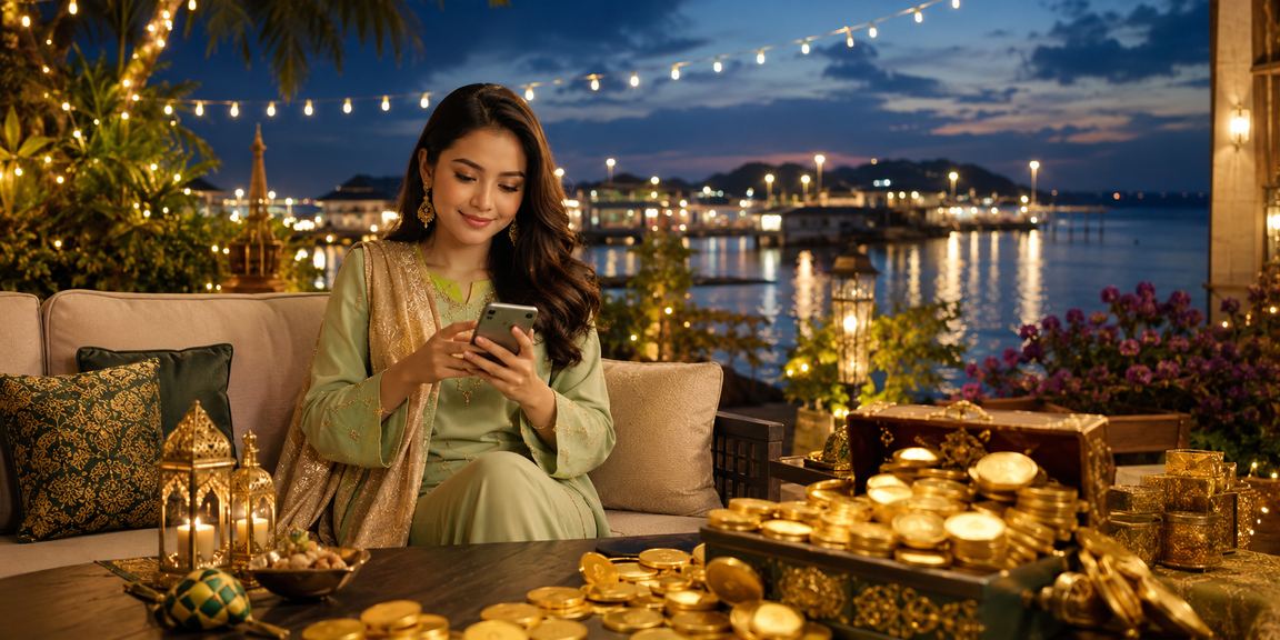 Pemain Malaysia bermain kasino mudah alih semasa Hari Raya dengan antara muka roulette qozloxdur25 yang responsif
